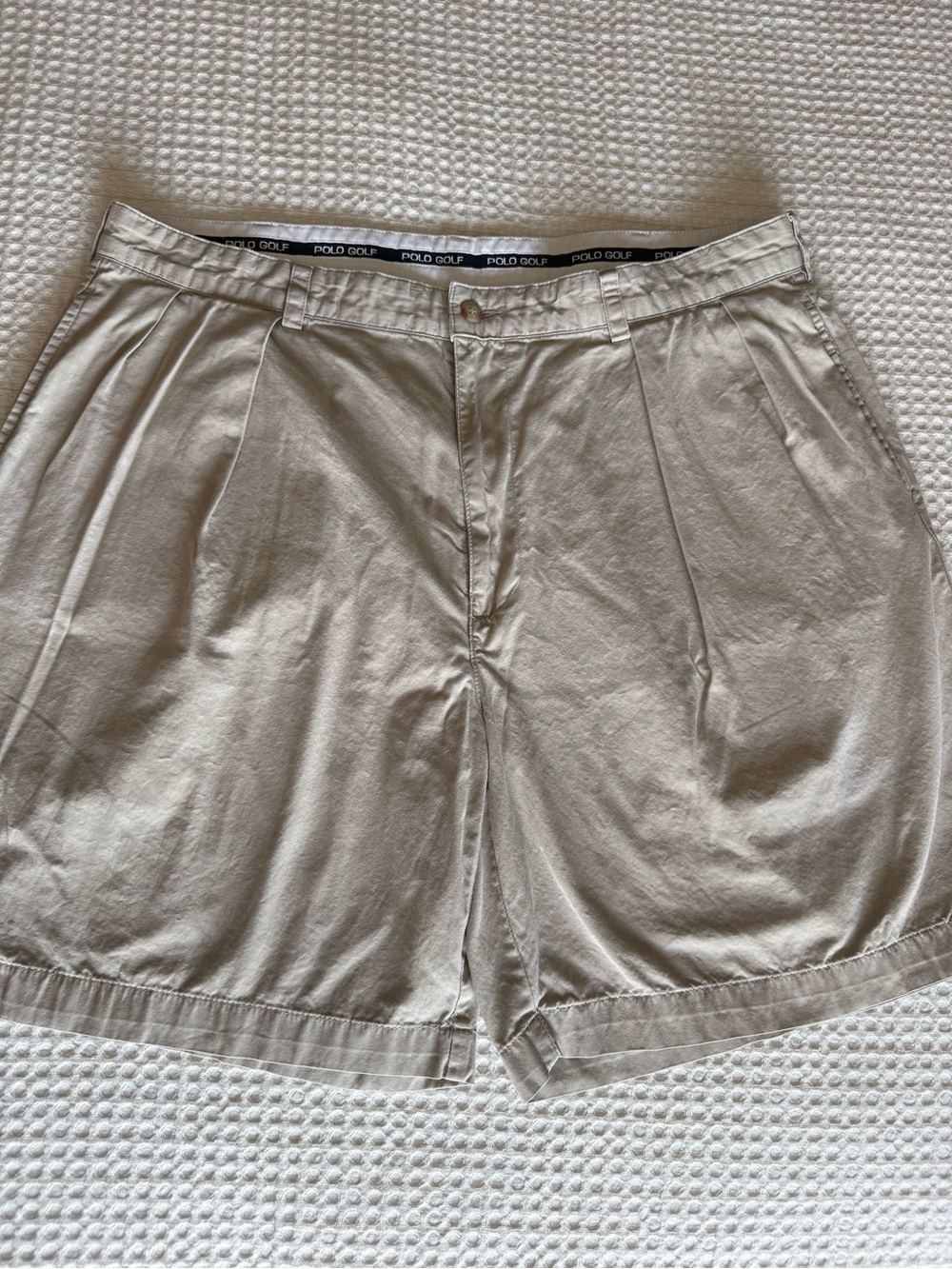 Vintage Polo Golf Pleaded Khaki Shorts lightly worn men’s 36 - Picture 7 of 7
